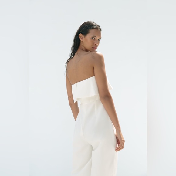 NWT ZARA STRAIGHT NECK CAPE JUMPSUIT - Picture 5 of 8